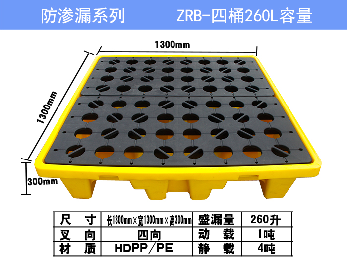 四桶防渗漏托盘260L参数图